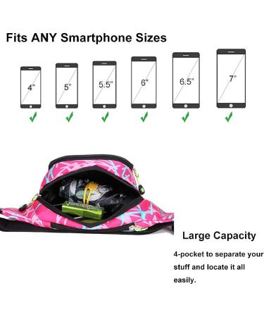 Ausion Fanny Pack Waist Bag - Water Resistant Hip Bum Bag for Traveling, Running, Cycling - Pink - Buy Online on GoSupps.com