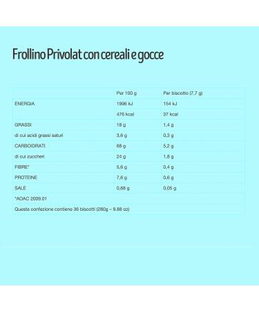  Misura Misura Privolat Cereal Biscuits with Chocolate Drops | Dairy and Egg Free | Flour from Italian Filiera | FSC Certified Paper Packaging | 6 Portions of 6 Biscuits - Buy Online on GoSupps.com