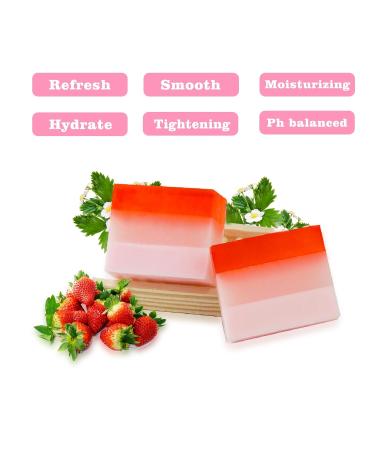Strawberry Yoni Soap Bar & Oil Set | Natural Feminine Care for pH Balance & Odor Elimination - 150g x2 + 1 fl. oz Perfume Oil - Buy Online on GoSupps.com