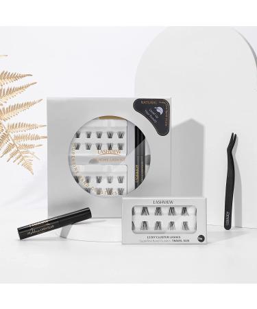 LASHVIEW DIY Individual Cluster Lashes - Natural 10mm - Featherlight Synthetic Lashes - Reusable - Transparent - Buy Online on GoSupps.com