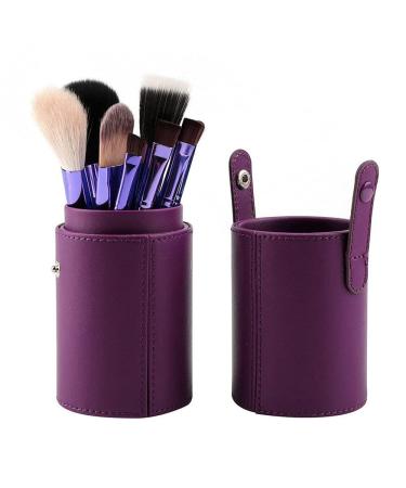Large Capacity Purple Makeup Brush Holder - PU Storage Barrel for Brushes - Buy Online on GoSupps.com