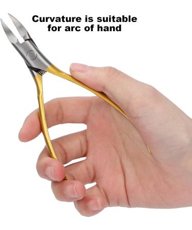 Cuticle Trimmer Toe Nail Clipper Pedicure Manicure Nail Tools Stainless Steel Material for Trim Nail Groove and Ingrown Nails (Gold) - Buy Online on GoSupps.com