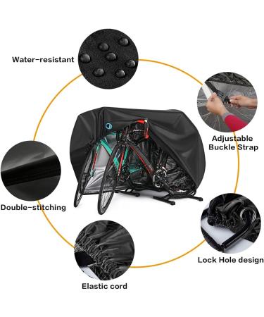 Waterproof Bike Cover for 2-3 Bikes | Outdoor, UV & Dust Resistant | Lock Hole Included | Heavy Duty and Black - Buy Online on GoSupps.com