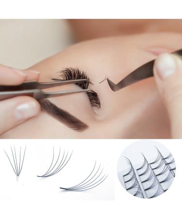 B&Q LASH 5D-0.10C-9mm Pre Made Fan Eyelash Extensions | Short Stem Russian Volume Lashes 5D-0.10 | 7D 0.07-0.10 Pre Made Russian Lashes - Buy Online on GoSupps.com