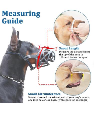 Breathable Dog Muzzle - Sizes for Small Medium & Large Dogs | Prevent Biting Barking & Chewing | Ideal for Aggressive Breeds - Buy Online on GoSupps.com