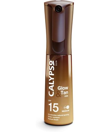 Calypso Glow and Tan Mist SPF 15 Bronzing Tan Enhancing Oil with Accelerator Water Resistant Sun Spray Medium UVA & UVB Protection 100ml - Buy Online on GoSupps.com