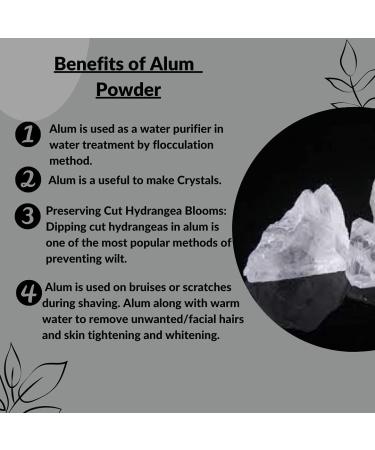Purified Alum powder ( Potassium Alum Powder )(phitkari) by mi nature, 227g( 8 oz) ( 0.5 lb), 100% Only Alum powder
