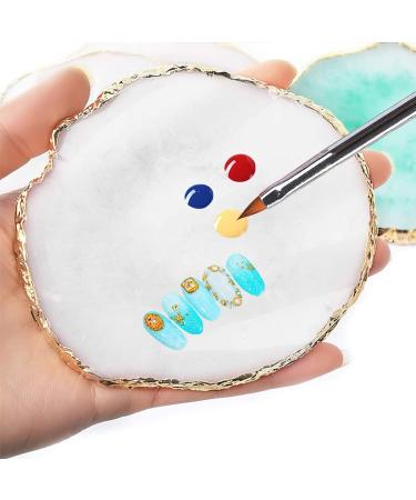 Resin Nail Art Palette with Gold Edge for Nail Tech Supplies - 9.2X10.3CM - Buy Online on GoSupps.com