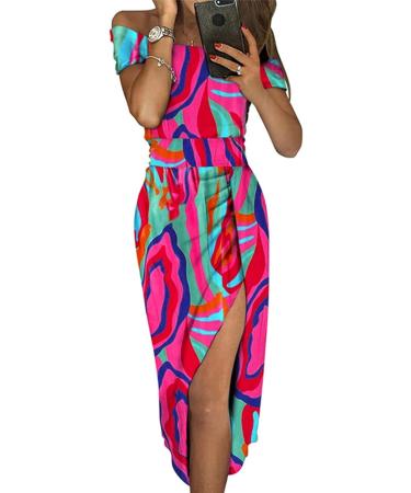 Briskorry Elegant V-Neck Floral Business Dresses for Women | Summer Sexy Knielang Festival Dress with Ruffles - Shop Now! - Buy Online on GoSupps.com