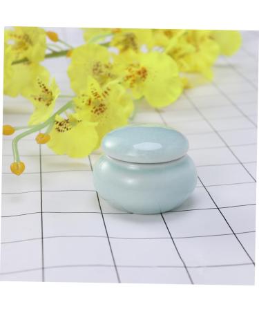 ibasenice Travel Cosmetic Containers Cosmetic Jars with Lids Candy Jar Travel Toiletries Sealed Container Airtight Glass Containers Small Ceramic Jar with Lid Balm Jars Empty Flour Ding Kiln Blue medium - Buy Online on GoSupps.com
