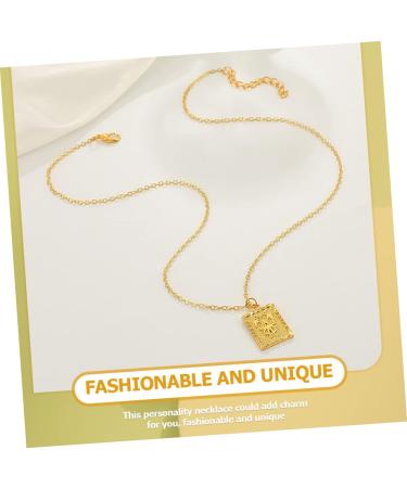 KOMBIUDA Butterfly Necklace Gold Necklace Pendant Vintage Jewelry Necklace for Men Square Golden Necklace Man Golden 53x1CM - Buy Online on GoSupps.com