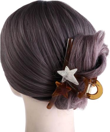 Vctitil Five-pointed Star Acrylic Hair Claws Hair Clips Ponytail Holders Shark Clip Barrettes Hair Accessories for Women Girl Thin Thick Hair(pink) - Buy Online on GoSupps.com