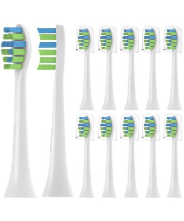 10 Pack Toothbrush Replacement Heads Compatible with 7AM2M AM101/AM105 Electric Toothbrush Soft Brush Bristles Light White 1 Count (Pack of 10) Light White