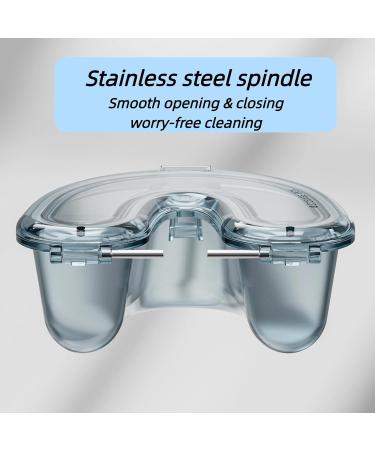 Portable Invisible Braces Storage Box | Transparent Orthodontic & Denture Case - Blue - Buy Online on GoSupps.com