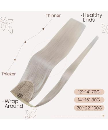 Buy Hetto Platinum Blonde Real Hair Braid Extensions | 45cm Remy Hair Ponytail - #60 White Blond 80g - Buy Online on GoSupps.com