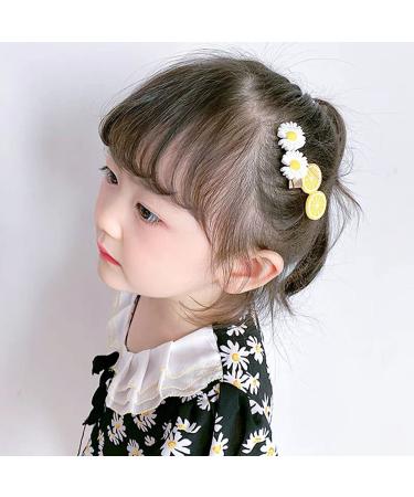 SUKPSY 28 Pcs Colorful Hair Clips for Baby Girls Teens Toddlers - Flower Fruit Dessert Barrettes in Pink and Yellow - Buy Online on GoSupps.com