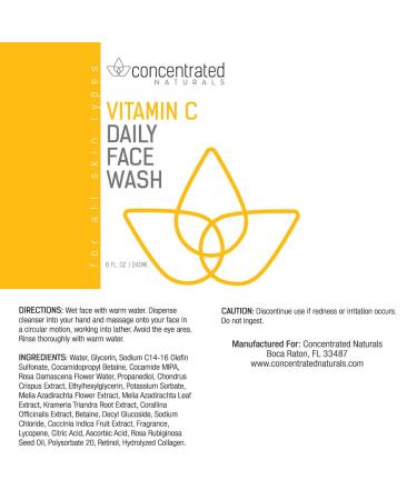 Naturals Vitamin C Face Wash with Marine Extracts & Retinol | Brighten & Balance Complexion | 8 Fl. Oz - Buy Online on GoSupps.com