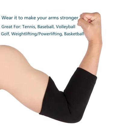 JUSDIQIR Elbow Compression Sleeves - Tennis & Golfer's Elbow Brace for Men & Women - Black Arm Support Sleeves for Sports Pain Relief - Buy Online on GoSupps.com