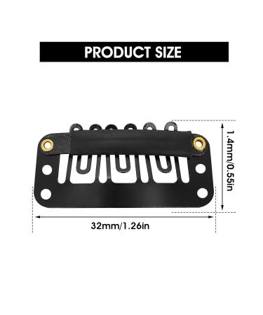 50 Pieces Black Hair Extension Clips - Durable 6 Teeth Silicone Metal Wig Clips for Women - Buy Online on GoSupps.com