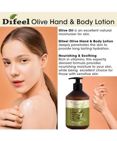 Difeel Olive Oil Hand and Body Lotion 16.9 oz | Nourishing Moisturizer for Soft Skin - Best eCommerce Shipping Internationally - Buy Online on GoSupps.com