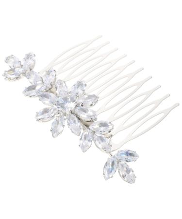 Didiseaon Bangs Comb Hair Flowers for Women Wedding Hair Clip for Wedding Decorative Hair Clips Hair Comb for Women Hairbrushes for Woman Bridesmaid Rhinestones Accessories Aluminum Alloy