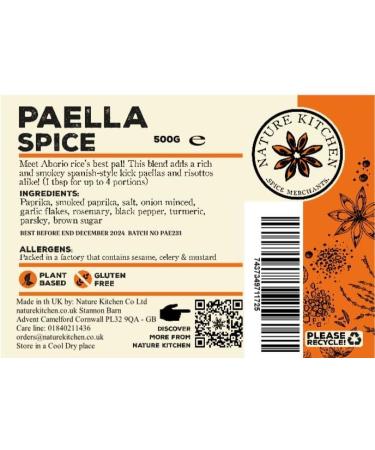 Nature Kitchen Paella Spice (Mild) 500g - Gluten-Free & Vegan Cooking Blend for Marinades, Sauces, Frying, Baking, Grilling - Large Bag of Seasoning Spices - Buy Online on GoSupps.com
