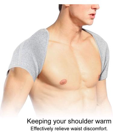 Double Shoulder Sleeping Support Brace & Heating Pad for Neck Pain Relief | Lightweight Soft Gold Fleece | Winter Comfort & Protection (M - Buy Online on GoSupps.com