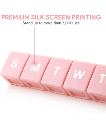 2 Pack XL Winlike Weekly Travel Pill Organizer - 7 Day Case for Vitamins, Pills & Supplements - Pink - Buy Online on GoSupps.com