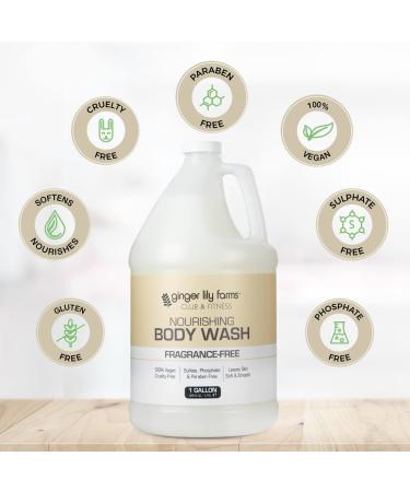 Ginger Lily Farms Club & Fitness Nourishing Body Wash - 1 Gallon | Vegan & Cruelty-Free Bath Gel for Men and Women | Fragrance-Free Shower Gel - Buy Online on GoSupps.com