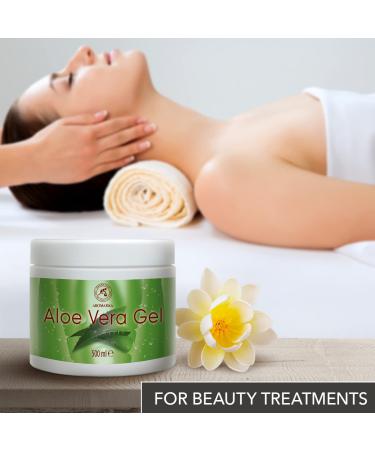 Aloe Vera Gel 500ml - Moisturizing Soothing Skin Gel for Face Hair & Body - Cooling Aloe Gel for All Skin Types - Perfect for Dry Skin & Shaving - Buy Online on GoSupps.com