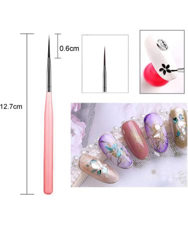 3Pcs Nail Art Liner Brushes - Fine Design UV Gel Polish Painting Striper Brushes - Pink - Buy Online on GoSupps.com