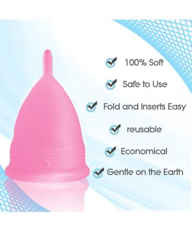 Blossom Menstrual Cup Set | Reusable Silicone Period Cups - 1 Large Pink & 1 Small Purple | Eco-Friendly Alternative to Tampons - Buy Online on GoSupps.com