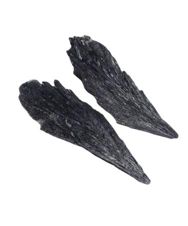 Home Decoration 1pcs Natural Quartz Feather Shape Black Tourmaline Jet Stone Crystal Cluster Home Decor Collect Minerals Divination Stones dingchi ERBDRGAZ (Size : 10-30g)