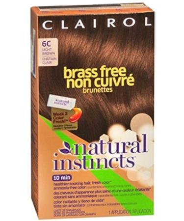 Clairol Natural Instincts 6C Brass Free Light Brown 2 pk