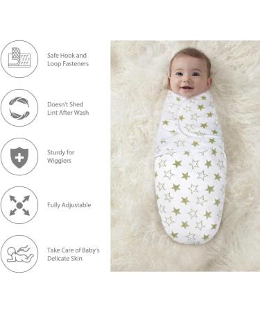 Vicloon Baby Swaddle Wrap 3pcs - 100% Cotton Newborn Blanket for Baby 0-3 Months (Blue/White) - Buy Online on GoSupps.com