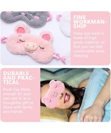 2Pcs Cartoon Pig Plush Sleeping Mask Set - Comfortable Cute Eye Cover for a Restful Sleep - Buy Online on GoSupps.com
