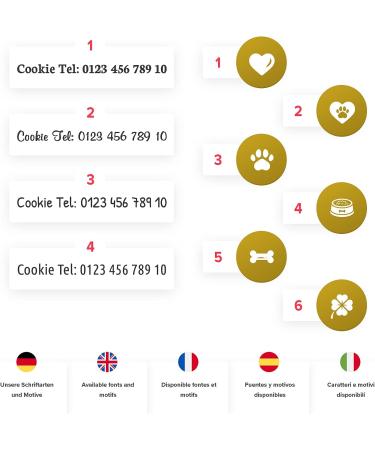 Personalized Gold Dog Tag Paw - 33mm Engraved Pet ID Tag with 2 Key Rings | International Shipping - Buy Online on GoSupps.com