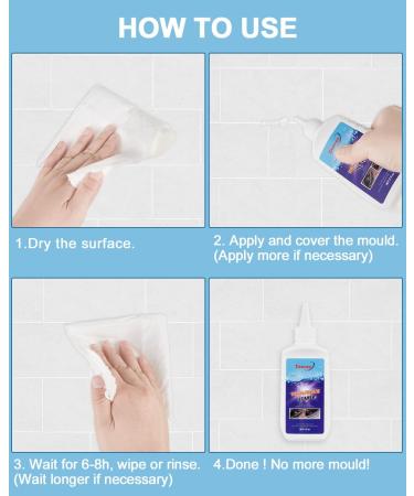 Deuvuo Mould Remover Gel UK 280g 2 Pack Mold And Mildew Remover Gel With Brush For Washing Machine Toilet Painted Walls Ceiling Tile Windows Glass Grout - Buy Online on GoSupps.com