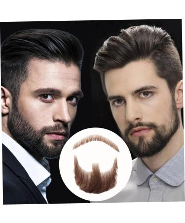 Halloween Moustache Beard Fake Mustache Face Beard for Adults Realistic Makeup Costume Lace Man Beards Brown - Buy Online on GoSupps.com