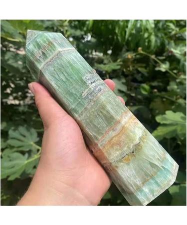 Jukuckv Green Lime Crystal Column - Natural Healing Decoration Gift (900-950g) for Spiritual Support - Buy Online on GoSupps.com