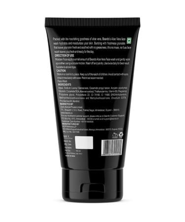 Beardo Skin Hydrating Aloe Vera Facewash for Men | Sulphate & Paraben Free Deep Cleansing Face Wash | Ultra Moisturising 3.33 oz - Buy Online on GoSupps.com
