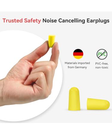 Buy Foam Ear Plugs - 60 Pair 38dB Noise Reduction Earplugs for Sleep Travel Shooting and Studying - Soft Yellow Hearing Protection - Buy Online on GoSupps.com