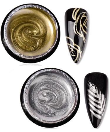 Silver Nail Gel Metallic Gel Painting Nail Polish 3D Metal Painting Gel Drawing Nail Gel Soak Off DIY Nail Art Nail Decoration - Buy Online on GoSupps.com