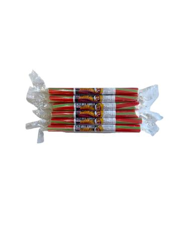 20 X Red Hot Chilli Rock Sticks Handmade Traditional Rainbow Classic Sweets Retro Seaside Gift Wholesale Confectionery Reaper Hottest Chilli