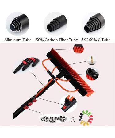 Outdoor Window Cleaner 3-in-1 Scrubber Brush Extended Telescopic Pole 9 Meters with Spray Washer & Window Squeegee Extendable Cleaner Conservatory Roof (30cm Brush Head 9m Rod) - Buy Online on GoSupps.com