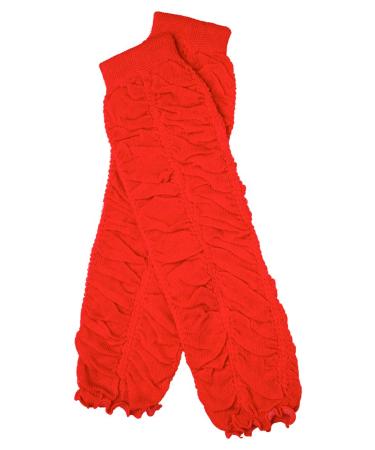 juDanzy Rouched Baby Leg Warmers for Girls Toddler Child (Newborn (up to 12 pounds) Red)