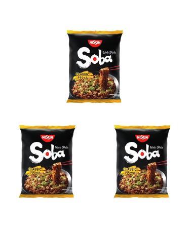 Nissin Soba Bag-Classic 27 Pack Wok Style Instant-noodle Japanese kind with Yakisoba sauce fast preparation Asian food 9 x 109g classic 109 g (27 Pack)