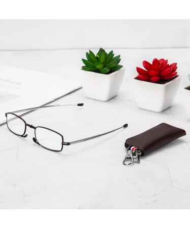 MMOWW Foldable Reading Glasses for Men & Women - Telescopic Anti Blue Light Glasses with Zipper Key Trailer (Brown +2.5) - Buy Online on GoSupps.com