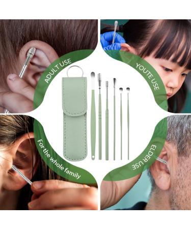 CAJDEOPYE Ear Cleaner Satinless Steel 360 Spiral Earwax Cleaner Tool Set with Pu Leather Case Household Creative Portable Ear Cleaning Kit for Men and Women /1435 Green 464895 - Buy Online on GoSupps.com