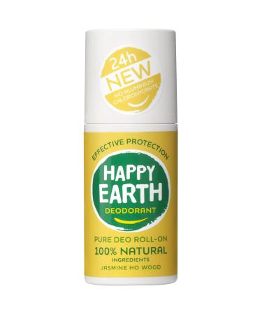 HAPPY EARTH Happy Earth Jasmine Ho Wood Roll-On Deodorant for Men and Women 100% Natural Ingredients & Vegan 75ml